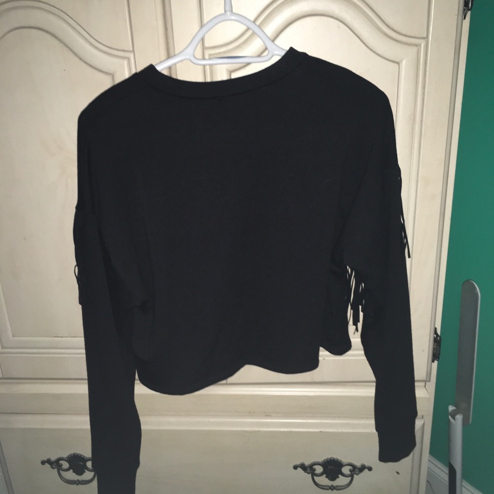 Charlotte Rousse S black top with fringe